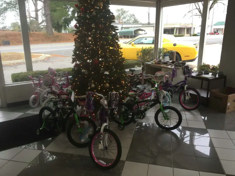 Bice Motors christmas bicylce gifts under tree